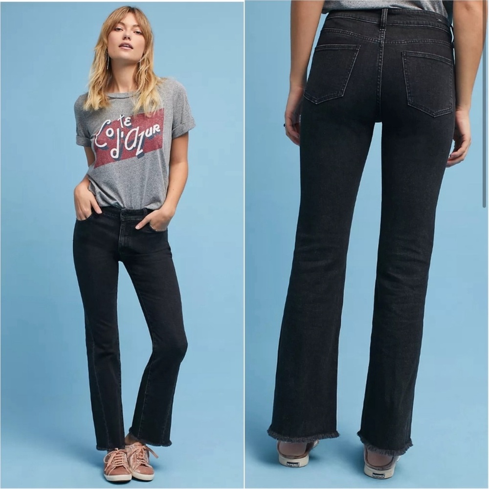 Pilcro and the Letterpress black wash high Rise Kick Flare Jeans